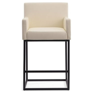 Manhattan Comfort Ambassador 26" Faux Leather Counter Stool in Cream