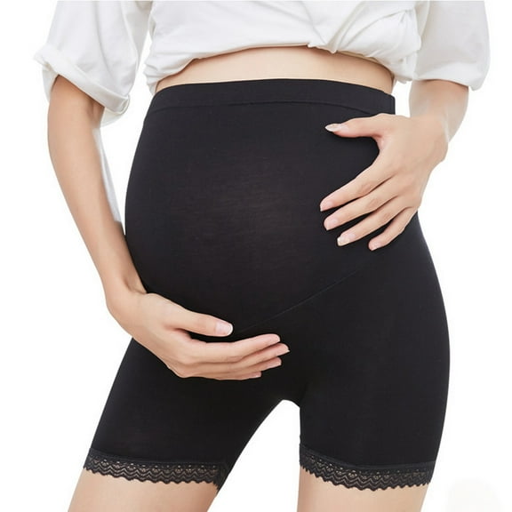 Mgaxyff Women Lady High Waist Safety Pants Elastic Maternity Shorts Underpants Leggings, Women Safety Pants, Maternity Lace Safety Pants