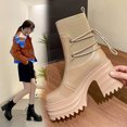 thumbnail image 5 of Bnwani Women Boots Fashion Thick Strap Versatile Casual Boot Yellow Size 6, 5 of 9