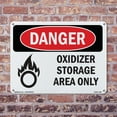 thumbnail image 5 of Oxidizer Storage Area Only OSHA Danger Aluminum Sign 18 Inch x 12 Inch - 10 Pack, 5 of 8