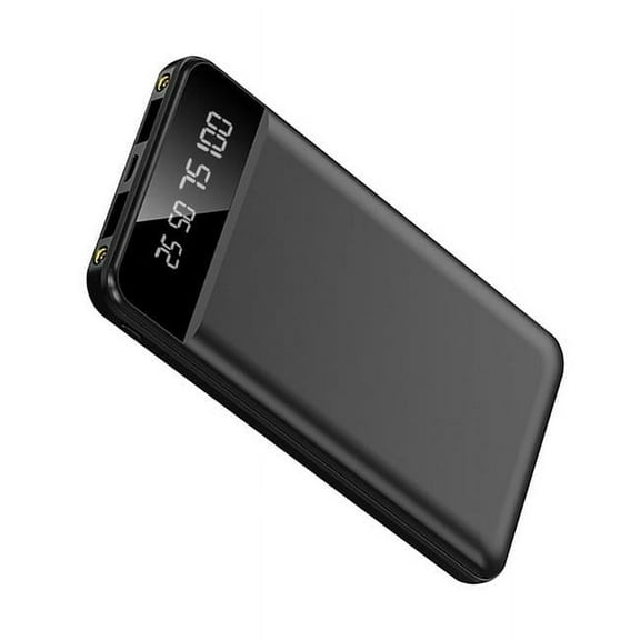 Fresh Fab Finds FFF-Black-GPCT4225 10K mAh Slim Power Bank with 2 USB Ports & LED Flashlight