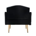 thumbnail image 7 of Velvet Accent Chair, Modern Single Sofa Chair for Living Room and Bedroom, Upholstered Lounge Armchair Chair with Tapered Metal Legs, Black, 7 of 7