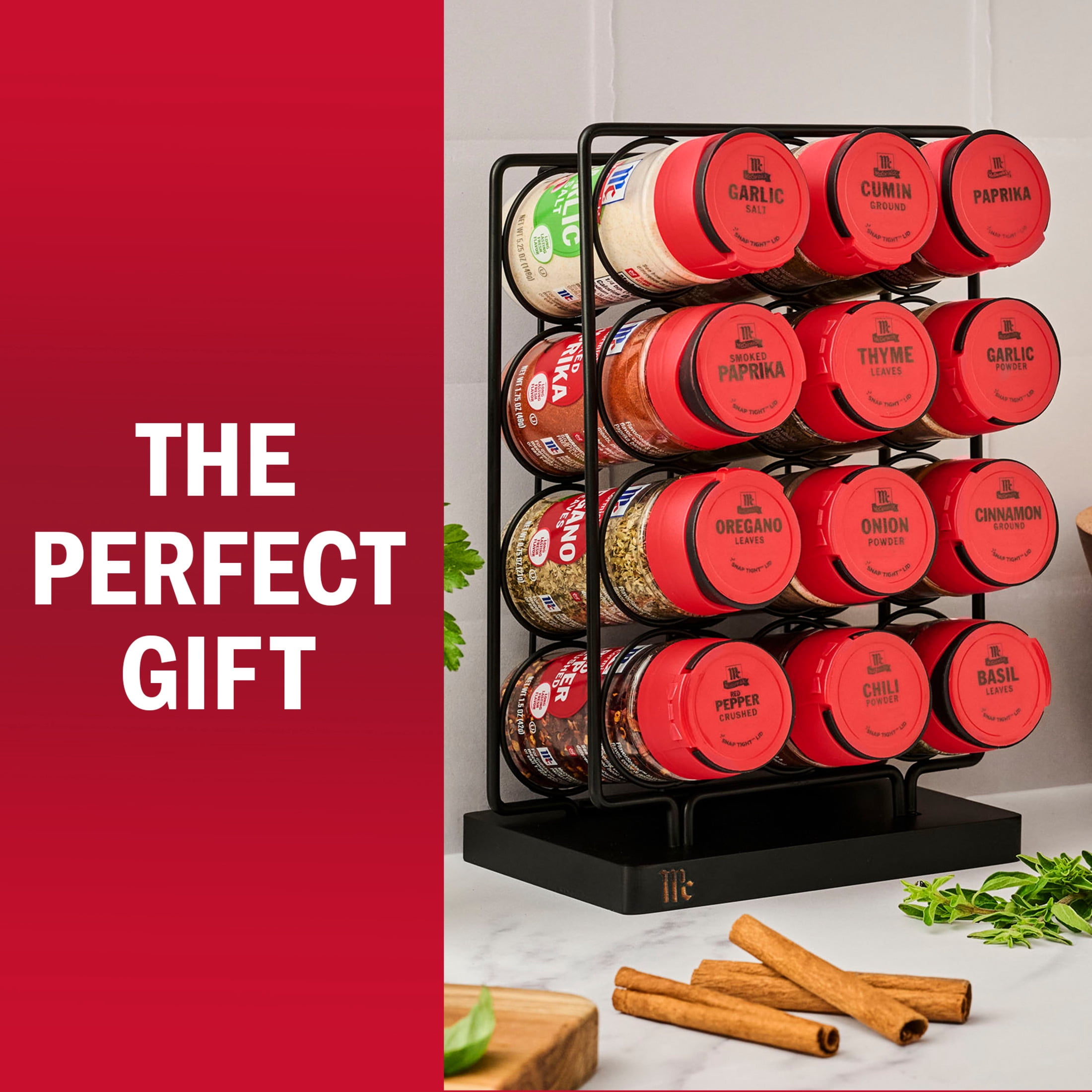 McCormick Black Metal 12 Count Spice Rack, 23.5 oz Multipack
