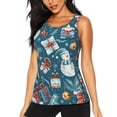 thumbnail image 1 of Balery Christmas Snowman Gift Camiseta sin mangas estampada ligera para mujer, tops de entrenamiento sin mangas, camisetas de yoga transpirables de secado rápido.-XX-Large, 1 of 7