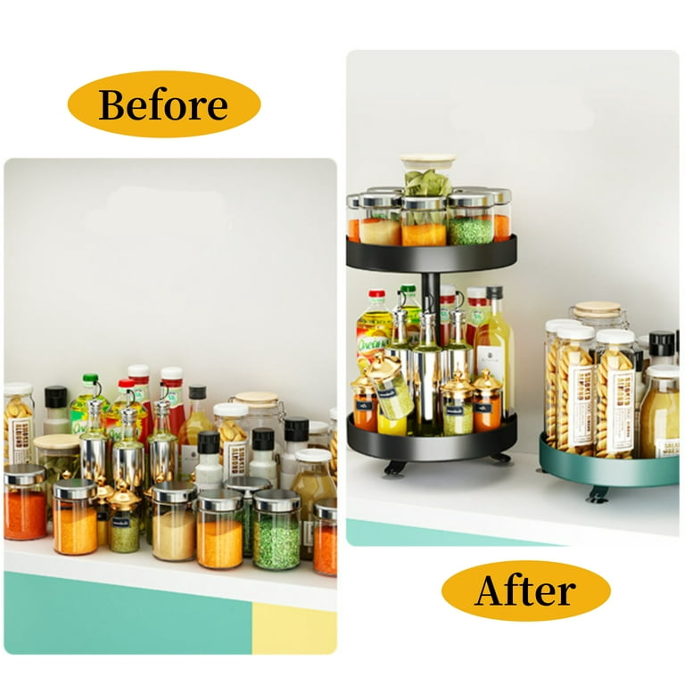 2 Tier Rotating Spice Rack 10 inch Spinning Spice Organizer