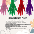 thumbnail image 4 of Flowertouch A207 Foam Latex Palm 13 Gauge All Purple Gloves, Seamless Knit Liner, Red, Size Large, Sold by Pair, 4 of 4