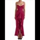 thumbnail image 1 of Vestido de Cóctel para Mujer, Sin Mangas, con Volantes Fruncidos en el Dobladillo, de , con Abertura Alta y Tirantes Finos. Vino Tinto M, 1 of 9