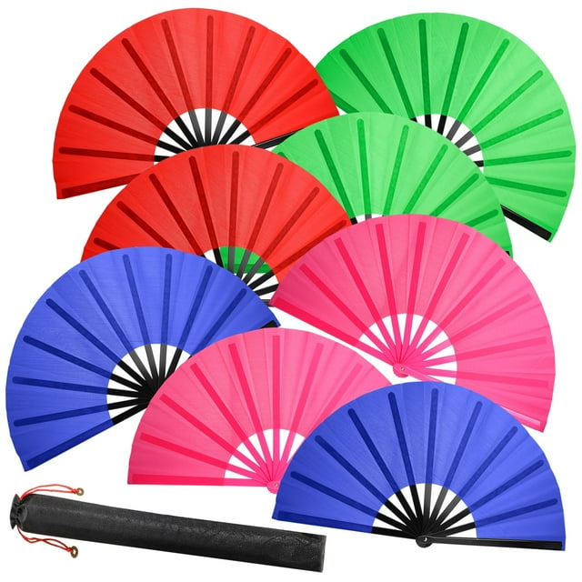 Set de abanicos plegables chinos ATTRACME para Line Dance, 8 unidades