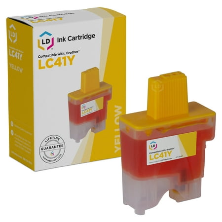 LD Compatible Ink Cartridge Replacement for Brother LC41Y (Yellow) Our Compatible LC41Y Yellow inkjet cartridges for your Brother printer is manufactured to meet the same ISO-9001 original specifications and performance standards as the Brother OEM LC41Y ink-jet cartridges. We guarantee that you will get the same quality printouts as your genuine Brother LC41Y ink jet cartridges or your money back. Why pay double for a LC41Y brand name ink cartridge? Save 75% Compared to MSRP on all the LC41 series inkjet cartridges for Brother Printers.We offer a Two Year 100% Quality Satisfaction Guarantee on our Compatible LC41Y. For use in the following printers: MFC MultiFunction Printers MFC-5440CN  MFC MultiFunction Printers MFC-3240C  MFC MultiFunction Printers MFC-5840CN  DCP Series DCP-110C  MFC MultiFunction Printers MFC-640CW  MFC MultiFunction Printers MFC-620CN  DCP Series DCP-120c  MFC MultiFunction Printers MFC-210C  MFC MultiFunction Printers MFC-3340CN  Intellifax 2440C  Intellifax 1940CN  Intellifax 1840C  MFC MultiFunction Printers MFC-420CN. LD Products is the exclusive reseller of LD Products brand of high quality printing supplies on