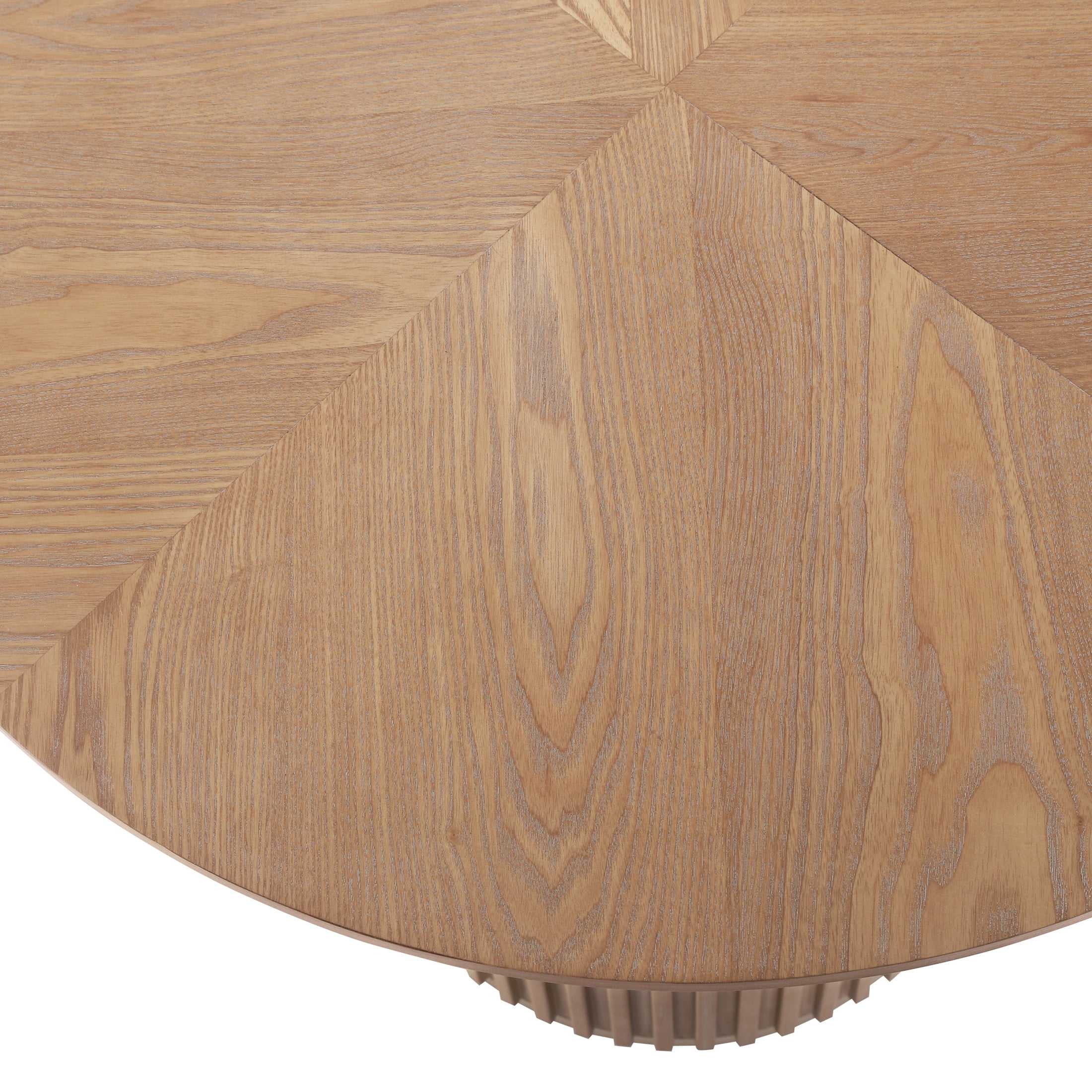 Christopher Knight Home 36.6"H Modern Round Counter Height Dining Table, Iron Fluted Base, Light Ash