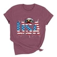 thumbnail image 4 of Womens American Flag Shirt USA Patriotic Crew Neck T-Shirt 4th of July Short Sleeve Tee, 4 of 6