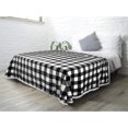 thumbnail image 1 of Buffalo Check Sherpa Blanket Throw Twin | Fuzzy White Black Checkered Flannel Fleece Blanket for Couch Bed | Fluffy Warm Cabin Plaid Plush Microfiber Blanket | 60x80, 1 of 6