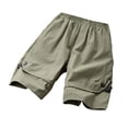 thumbnail image 2 of UACY Girls Cargo Shorts Knee Length Wide Leg Bermuda Shorts Loose Casual Solid Elastic Waist Long Short Pants with Pockets (Green, 10-11 Years), 2 of 8