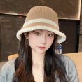 thumbnail image 2 of SikaFu Fisherman Hat Female New Autumn And Winter Lambskin Plush Matching Bucket Pot, Japanese System Versatile Warm Sunshade Woven Cap, 2 of 7