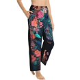 thumbnail image 6 of Salouo Colorful Floral Patterned Horse Print Women's Pajama Pants Casual Loose Sweatpants PJs Flowy Pants Drawstring Palazzo for Women Wide Leg Pants Lounge Pajama -Medium, 6 of 8