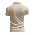 thumbnail image 3 of Men's Shirts Solid Color V Neck Short Sleeve Casual Beach Vacation Summer Hippie Tops Beige Mens Tshirts, 3 of 8