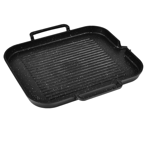 1 olla de inducción, sartén especial para hornear, olla de barbacoa sin humo, parrilla de barbacoa para el hogar, sartén multifuncional para el hogar (negro)