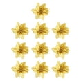 thumbnail image 4 of 10 cabezas de flores artificiales con purpurina para decoración de árbol de Navidad. Oro, 4 of 9