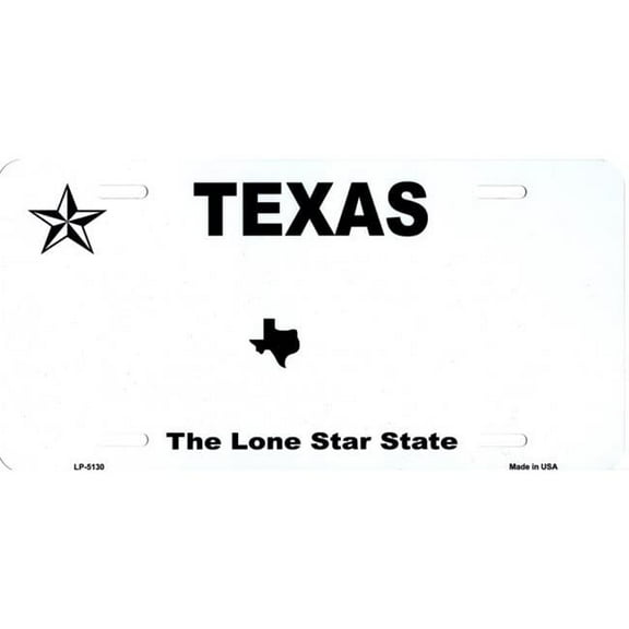 Texas State Background Blank Metal License Plate