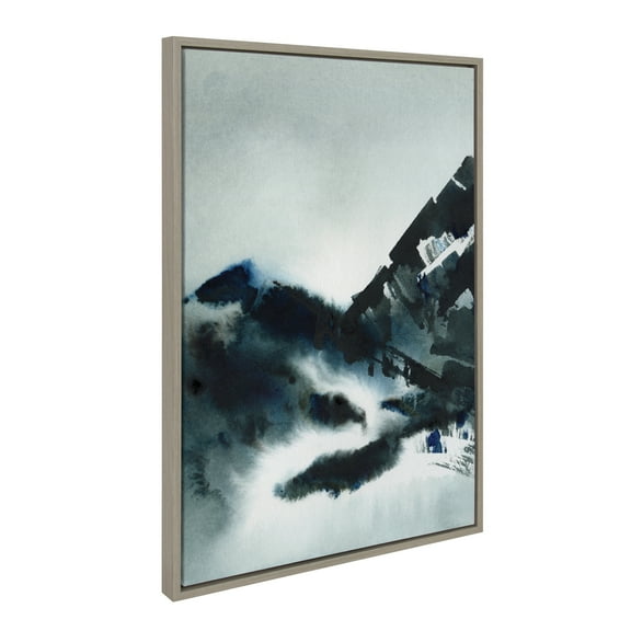 Kate and Laurel Sylvie Close Your Eyes and Remember 4 Framed Canvas Wall Art by Maja Mitrovic of Makes My Day Happy, 23x33 Gray, Decorative Landscape Art Print for Wall