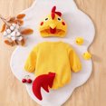 thumbnail image 6 of CUZIBR Halloween Boy Girl Chick Onesie With Hood Animal Romper Bodysuit Crew Neck Long Sleeve Lovely Cosplay Party Clothes,Yellow,3-6 Months, 6 of 9