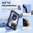 thumbnail image 4 of Allytech Clear Case for iPhone 15 Pro, Slim Case with Metal Ring Kickstand, Armor Lens Protection Shockproof Anti-Fingerprint Soft TPU Frame + Hard PC Back Protective Case - Blue, 4 of 7
