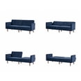 thumbnail image 5 of A&D Home Moreno Polyester Split Back Convertible Sofa, 3 Person Tufted Couch, Velvet Blue, 5 of 7