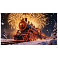 thumbnail image 1 of SIfdSeng Get it Fast Glow In the Dark Garage Door Banner for Outdoor Holiday Yard with Festive Santa Sleigh Reindeer Design Weather Large Size Holiday Party Sign, 1 of 5