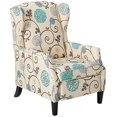 thumbnail image 2 of Christopher Knight Home GDFStudio Westeros Fauteuil Inclinable Traditionnel à Dossier Ailé en Tissu (Fleuri Blanc et Bleu), 2 of 4