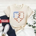thumbnail image 2 of NETECOM Baseball Batter USA Flag Home Plate Shirt - Patriotic Baseball Fan Tee - 4th of July Game Day Shirt - American Sports Graphic Tee – Classic Unisex Sizes S-5XL, 2 of 3
