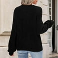 thumbnail image 4 of Stichou Women's Chunky Open Front Cardigan Sweater Long Sleeve Button Knit Short Loose Cardigan Outerwear Black M, 4 of 5