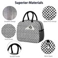 thumbnail image 4 of Black and White Checkered Pattern Insulated Leakproof Lunch Box for Work, Lunch Bag for Women Men, Loncheras Para Mujer for Beach Travel Picnic Camping, 4 of 6