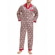 thumbnail image 2 of INSPIRAR CHIC Conjunto de Pijamas de 2 Piezas para Hombre, Camisón de Botones con Estampado, Patrón Casual, M Rojo Gris, 2 of 6