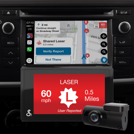 Cobra SC 200D 1600P Dash Cam + Rear Cam: 3" Screen, Live Alerts, Apple CarPlay® & Android Auto® Compatible Dash Camera (New)