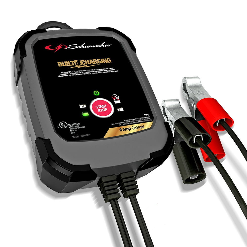 Schumacher Fully Automatic Battery Charger and Maintainer 12V, 8 Amp