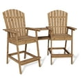 thumbnail image 2 of Chaises de Bar Adirondack, Ensemble de 2 – Tabourets Hauts d'Extérieur en Poly Recyclé Résistant aux Intempéries avec Dossier Haut, Plateau de Raccord, Sièges de Hauteur de Bar pour Terrasse, Balcon, Décor de Jardin Arrière, 2 of 8