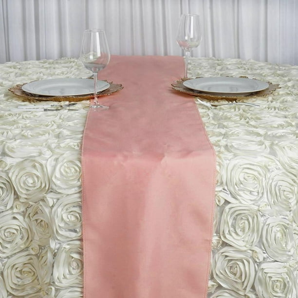 5PC 12"x108" Dusty Rose Polyester Table Runner - Walmart.com - Walmart.com