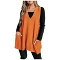 thumbnail image 2 of YMNXA Women'S Sweater Vest Sleeveless V Neck Solid Color Fashion Comfortable Knitwear Pullover Top For Casual Daily Wear Orange Xxxl, 2 of 5