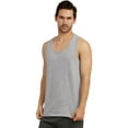 thumbnail image 4 of Men’s 100% Cotton Heavyweight Tank Top, Heather Grey L, 1 Pack, 4 of 4
