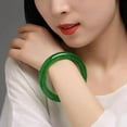 thumbnail image 6 of URED Floating Green Jade Bangle Bracelet For Women Narrow Feng Shui Bracelet Good Luck jade Bangle Genuine Healing For Woman Yoga meditation mother gift Birthday good luck, 6 of 12