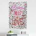 thumbnail image 1 of Sayings Tapestry, All You Need is Love Abstract Floral Style Typographic Illustration, Fabric Wall Hanging Decor for Bedroom Living Room Dorm, 5 Sizes, White Charcoal Grey Lilac, by Ambesonne, 1 of 1