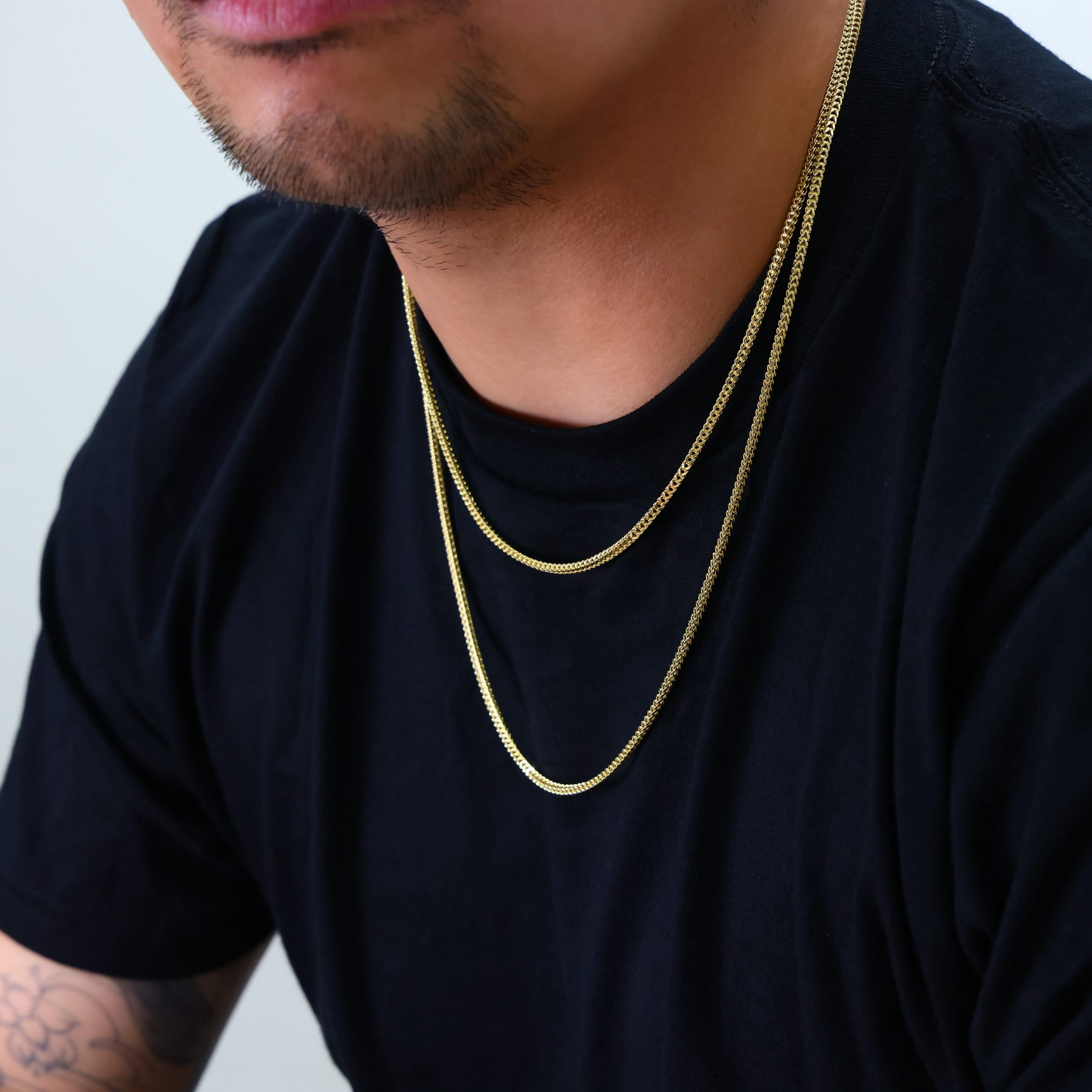 Nuragold 10k Real Yellow Gold Franco Square 2.5mm Box Chain Wheat Chain Necklace (16"-30") Italian Jewelry for Men & Women