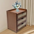 thumbnail image 4 of Wooden Nightstand Bedside Bedroom End Table with 3 Drawers Storage Shelf Stand, 4 of 17