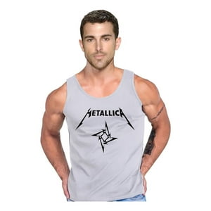 Persodesign - Polera Diseño Metallica Logo Musculosa Tank Gym Life Talla L Gris Hombre