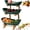 Green, variant on 2/3-Tier Oval Fruit Basket with Bamboo Stand,Large Space-Saving Snack & Vegetable Display,Modern Home Decor for Kitchen Countertop