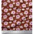 thumbnail image 1 of Soimoi polyester Crepe Fabric Dot,Leaves & Rose Floral Print Fabric by Yard 52 Inch Wide, 1 of 1