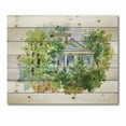 thumbnail image 3 of Designart 'White House In The Green Woods' Traditional Print on Natural Pine Wood, 3 of 5