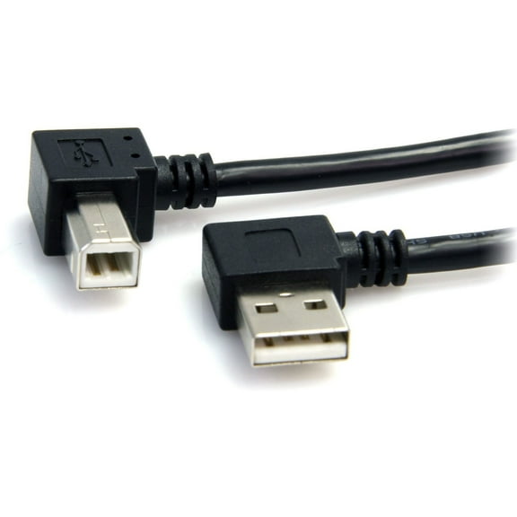 StarTech.com USB2HAB2RA3 3 ft. Black A Right Angle to B Right Angle USB Cable