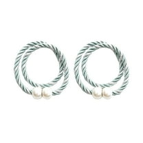 2X Magnetic Curtain Tapes Strong Magnetic Curtain Tiebacks Modern Simple Style Drape Tie Backs Convenient Decorative Weave Rope Curtain Holdbacks for Thin or Thick Home & Office Window Draperies