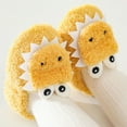 thumbnail image 4 of Gubotare Girls Boys Home Slippers Warm Dinosaur House Slippers for Toddler Winter Indoor shoes (Yellow,8.5), 4 of 4